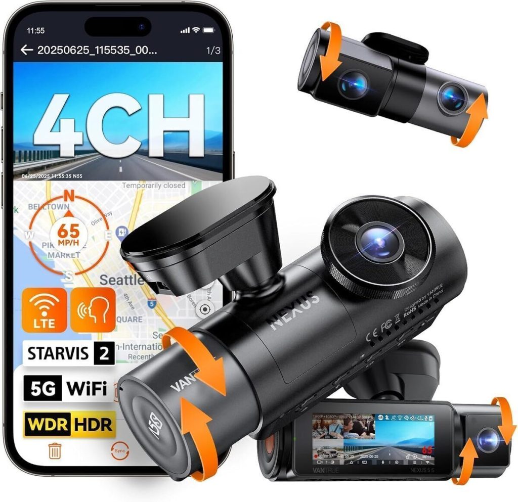 Test de la dashcam VANTRUE N5S 360 degrés et modes avancés