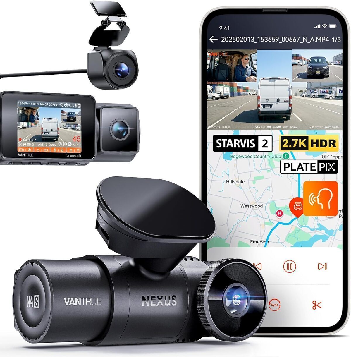 Test de la dashcam Vantrue N4S Triple STARVIS 2 : performance 360°