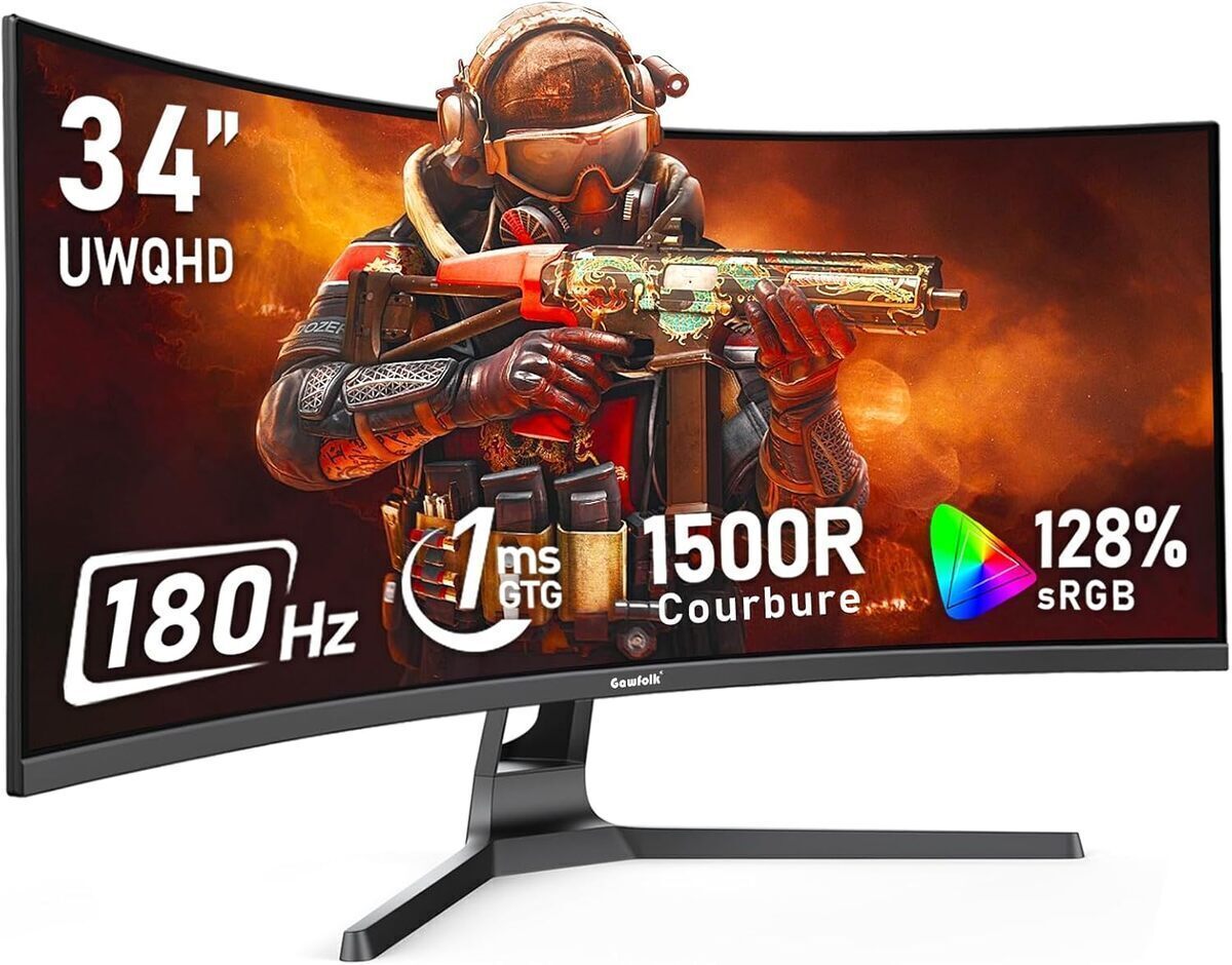 Test de l'écran Gawfolk 34 pouces ultra large incurvé gaming