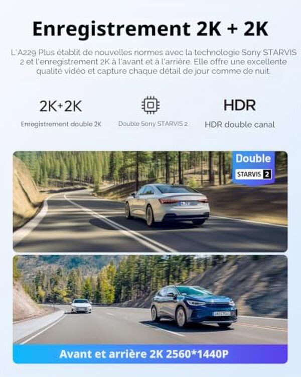 Découvrez notre test détaillé de la dash cam VIOFO A229 Plus avec double vision 2K, hDR avancé et contrôle vocal intégré. Performances, qualité vidéo et fiabilité.