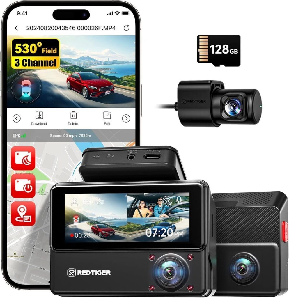 Test de la dashcam REDTIGER 530° à 3 canaux