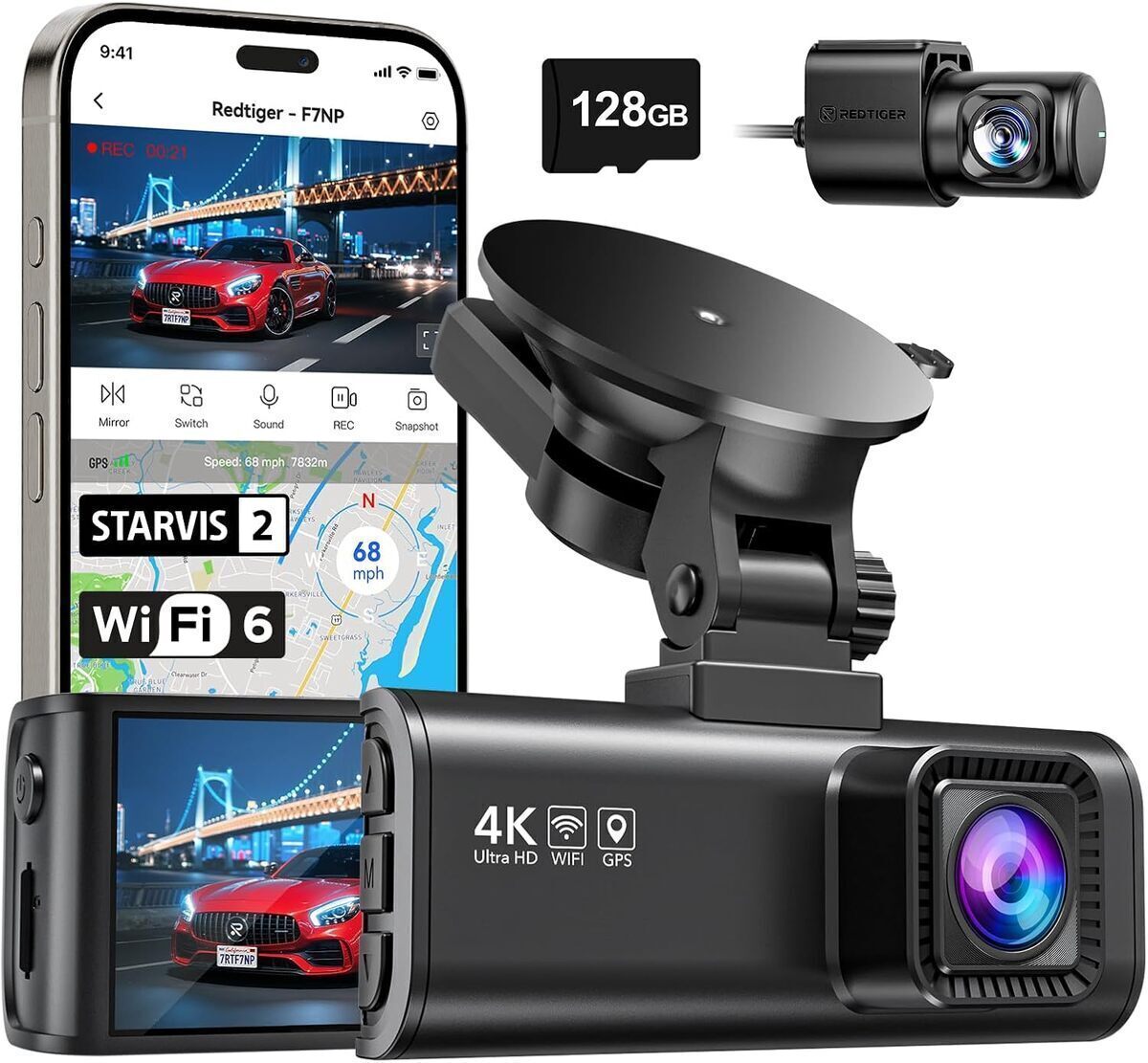 Test de la dashcam REDTIGER F7NP 4K avec vision nocturne