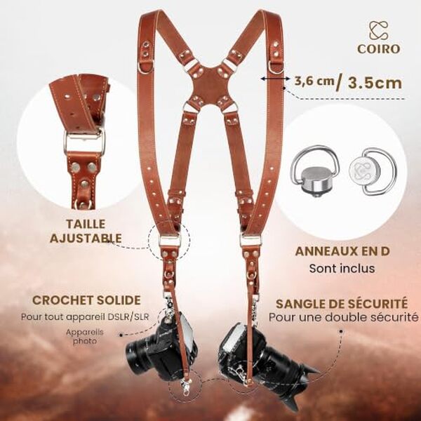 Découvrez notre test détaillé du harnais professionnel en cuir C Coiro pour appareil photo reflex : qualité, confort et praticité pour les photographes exigeants.