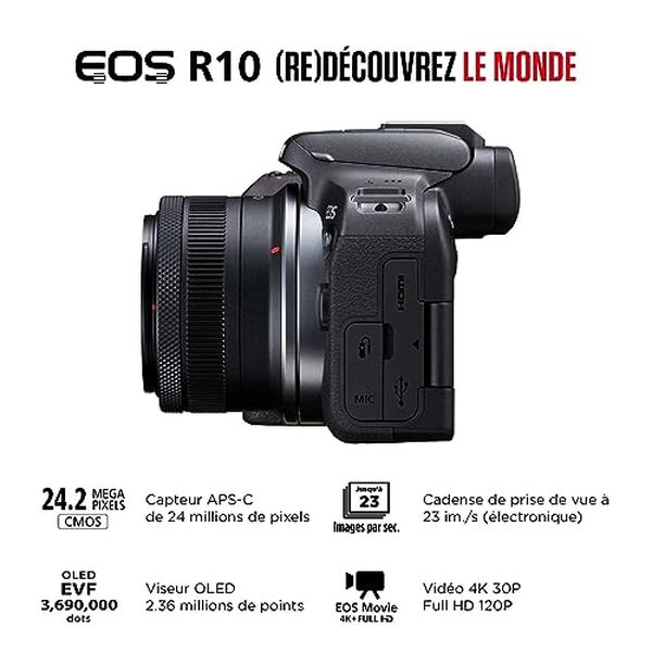 Découvrez notre test détaillé du canon EOS R10 et son objectif RF-S 18-45mm, l'appareil hybride idéal pour la photo 24 Mpixels. Performance, qualité et prix analysés. 
