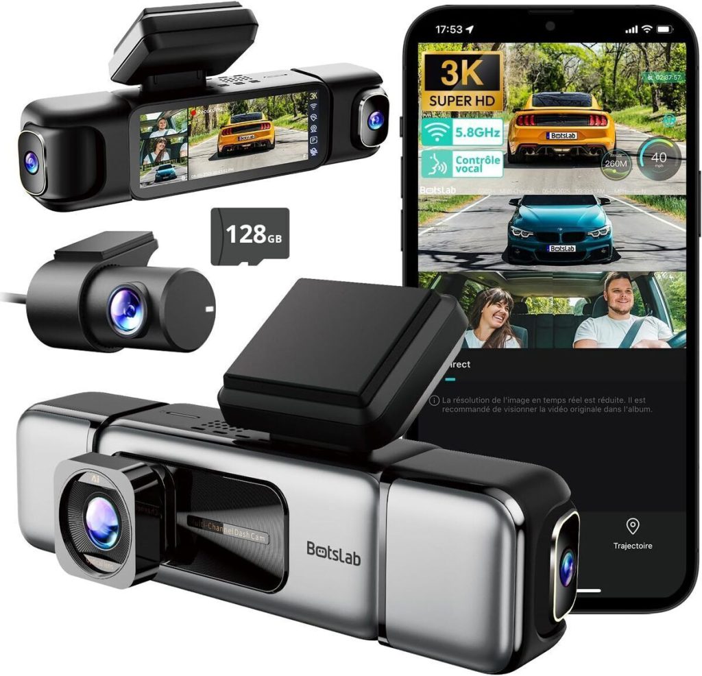 Test de la dashcam BOTSLAB 3K 4 canaux avec GPS intégré