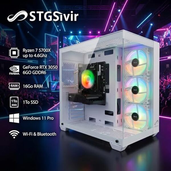 Découvrez notre test complet du PC gamer STGsivir avec processeur Ryzen 7 et carte graphique RTX 3050. Performance, prix et fiabilité analysés en détail.