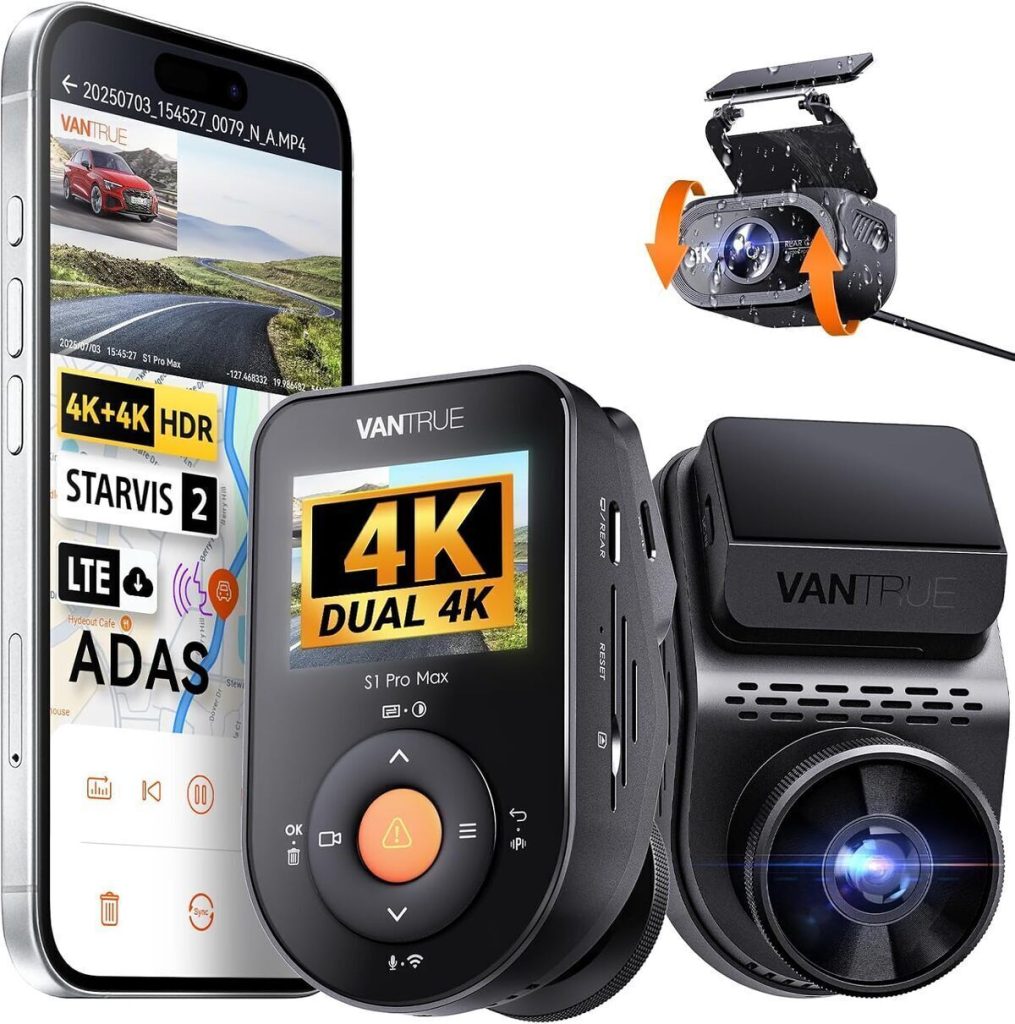 Test de la dashcam Vantrue S1 Pro Max 4K avec Wi-Fi et GPS