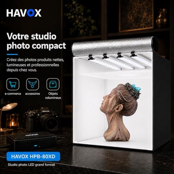 Découvrez notre test détaillé de la boîte à lumière Havox HPB-80XD : caractéristiques, performances et recommandations pour optimiser vos photos de produits.