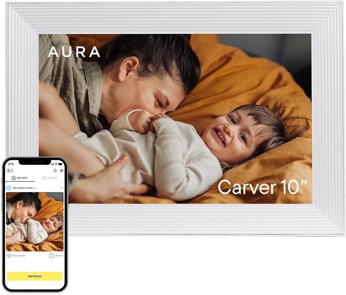 Test du cadre photo numérique Aura Carver 10, 1 pouces : stockage illimité et envoi à distance